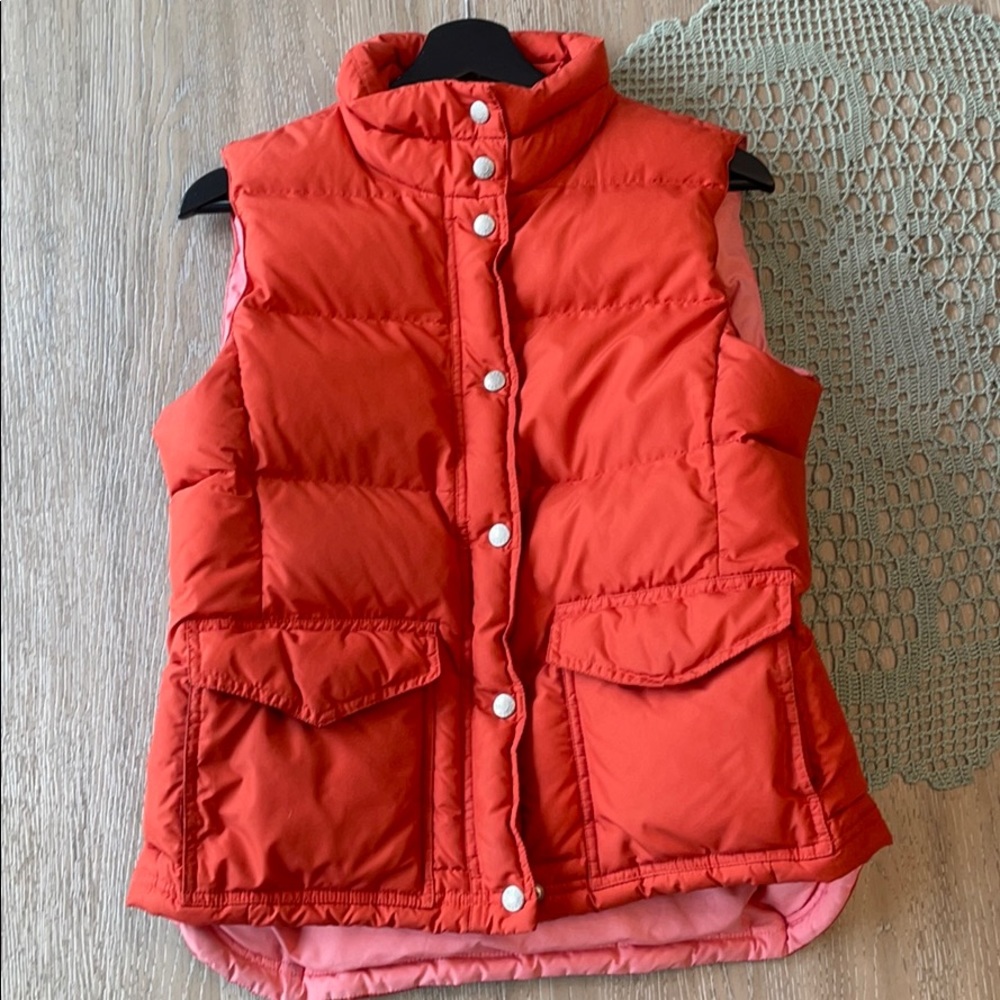 J Crew orange down vest